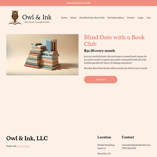 Owl & Ink Books Ecommerce