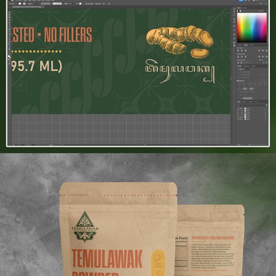 Luxury Pouch Concept on Kraft Paper for Temulawak