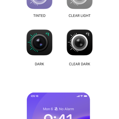 Apple Liquid Glass app icon for camera app 